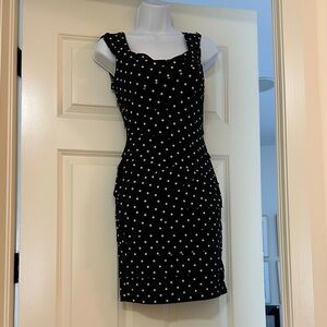 White House Black Market Black and White Polka Dot Mini Dress